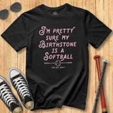 Birthstone Softball Vintage Script Tee
