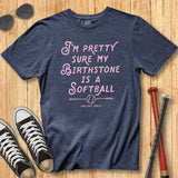 Birthstone Softball Vintage Script Tee