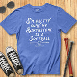 Birthstone Softball Vintage Script Tee