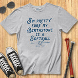 Birthstone Softball Vintage Script Tee