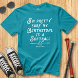 Birthstone Softball Vintage Script Tee