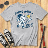Swing Hard Softball Mascot Tee