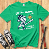 Swing Hard Softball Mascot Youth Tee