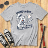 Swing Hard Baseball Mascot Tee