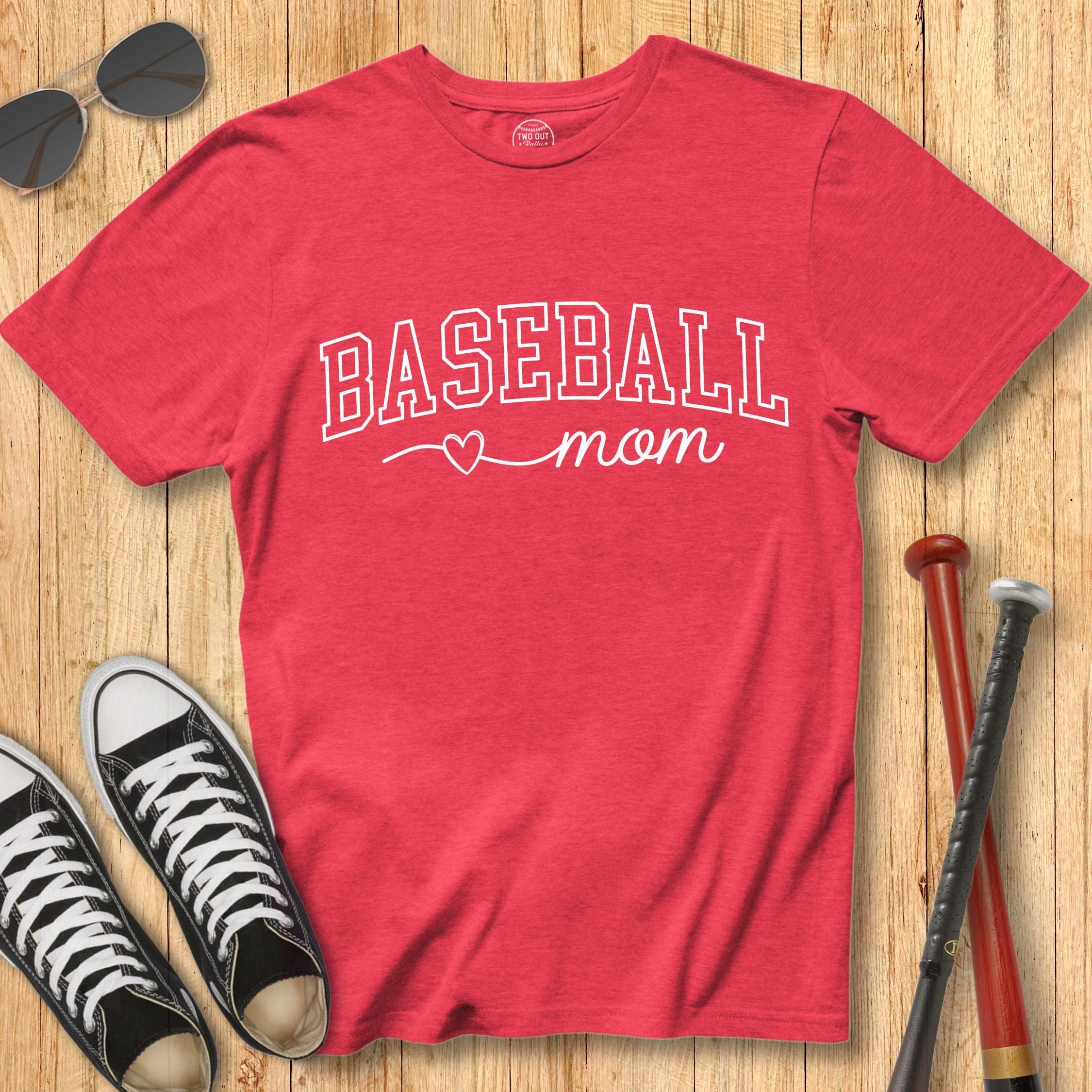 Baseball Mom Heart Tee