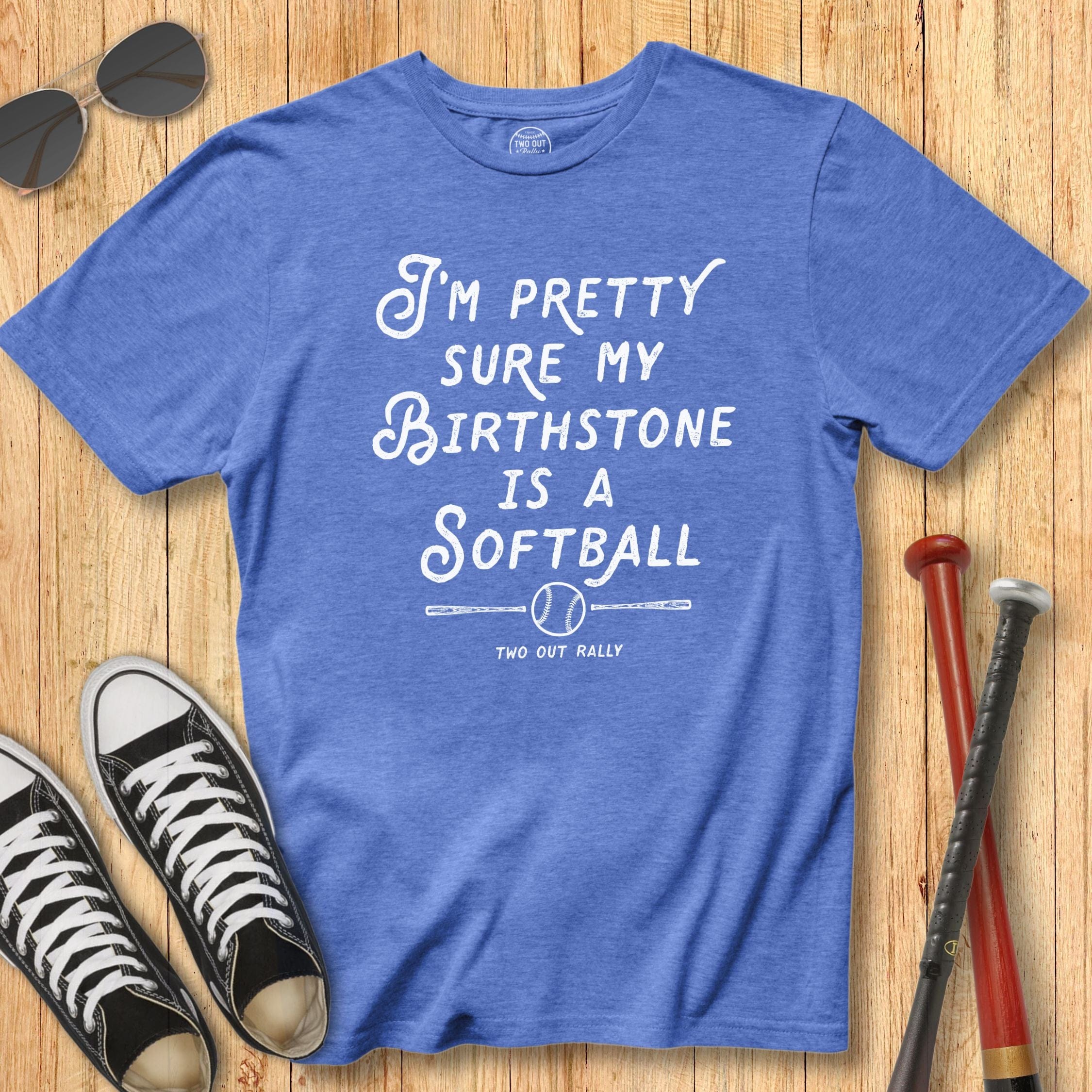 Birthstone Softball Vintage Script Tee