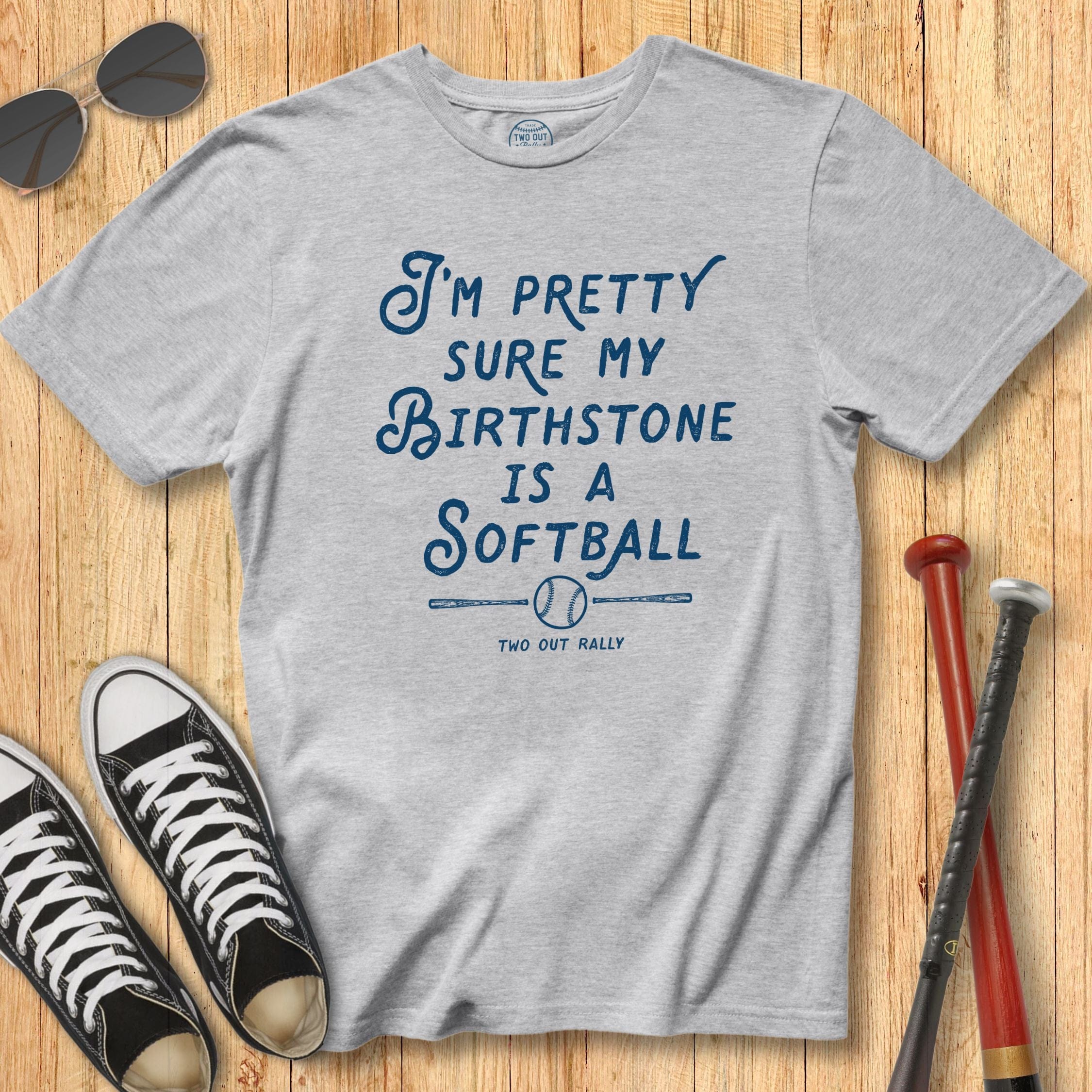 Birthstone Softball Vintage Script Tee