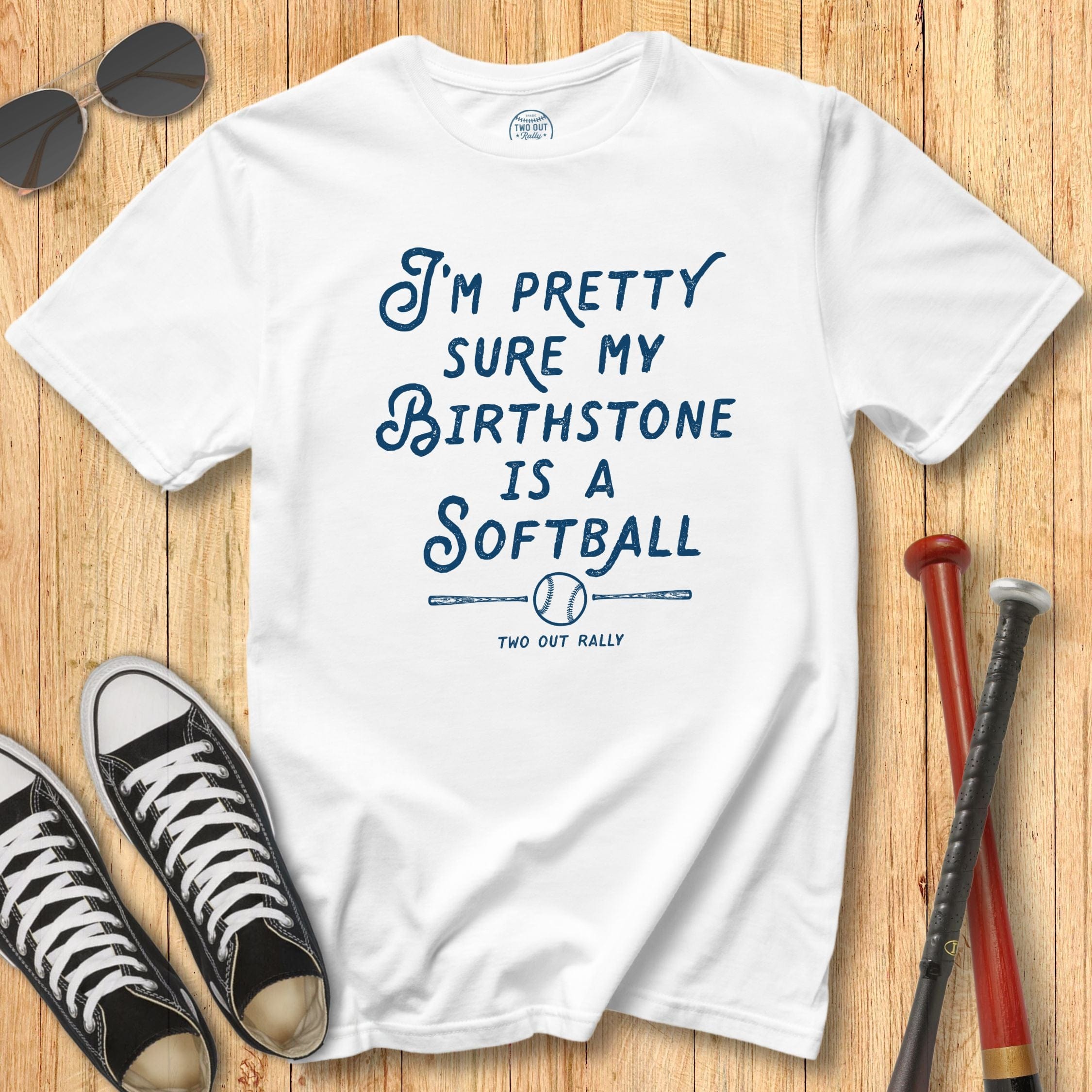 Birthstone Softball Vintage Script Tee
