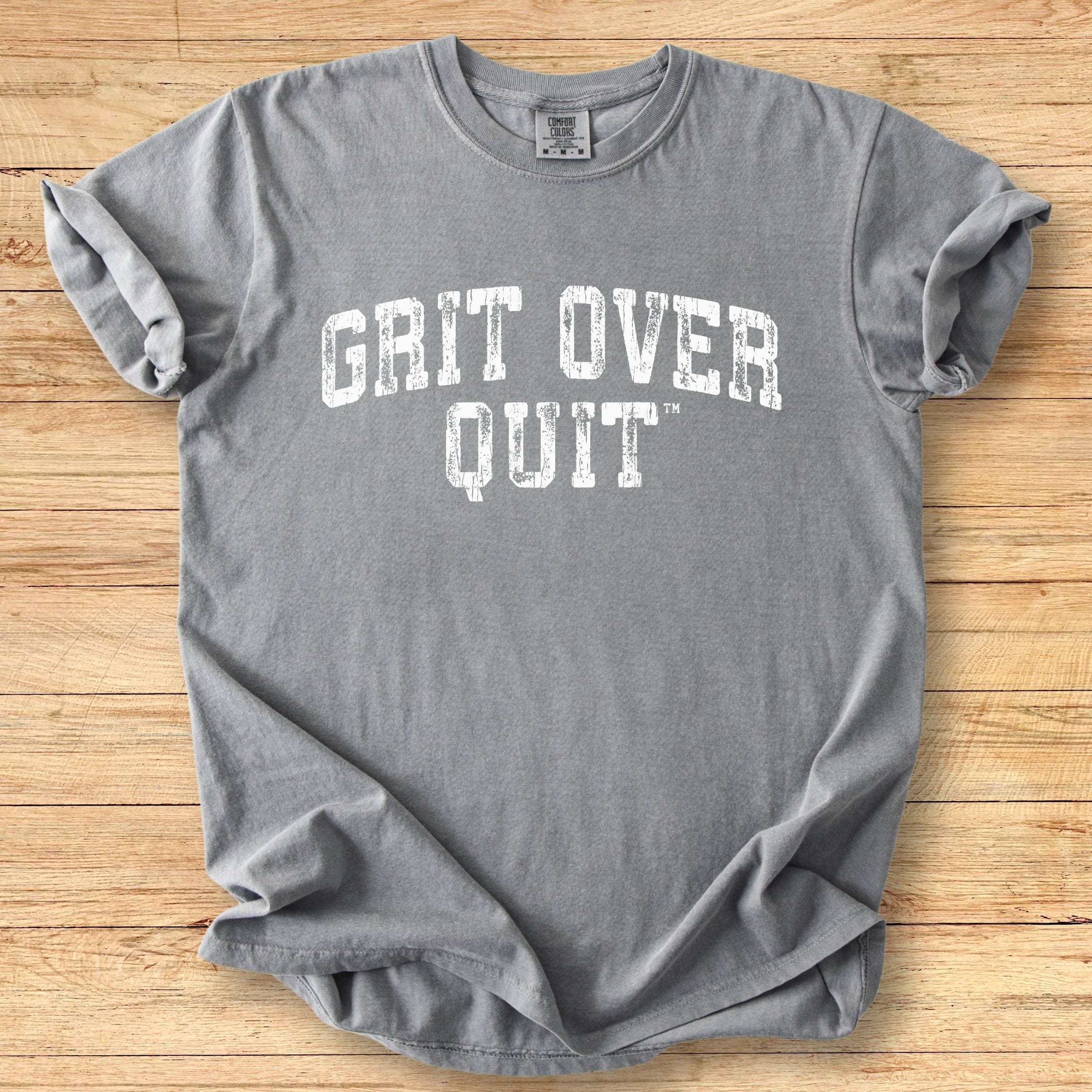 Grit Over Quit Arch - Premium Tee