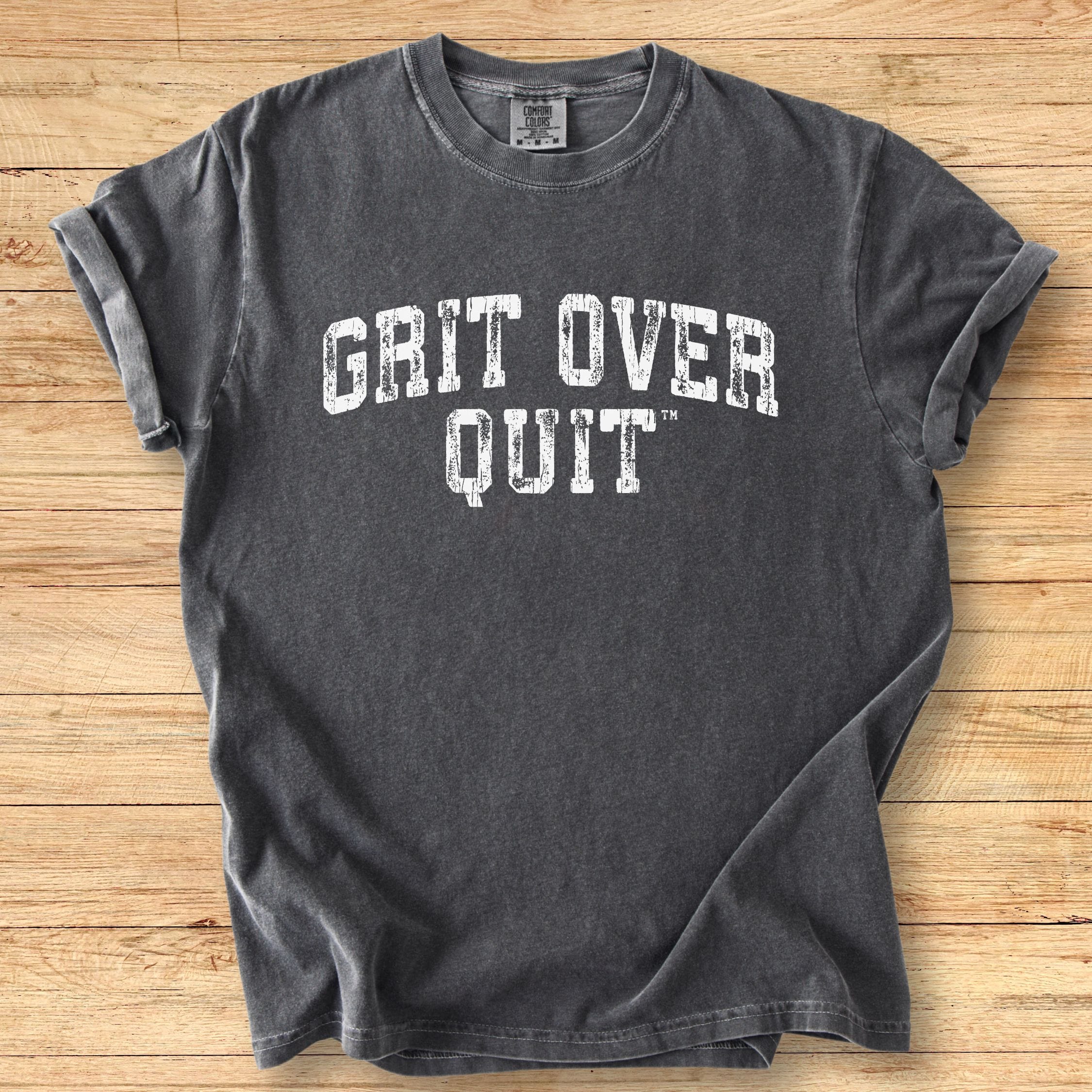 Grit Over Quit Arch - Premium Tee
