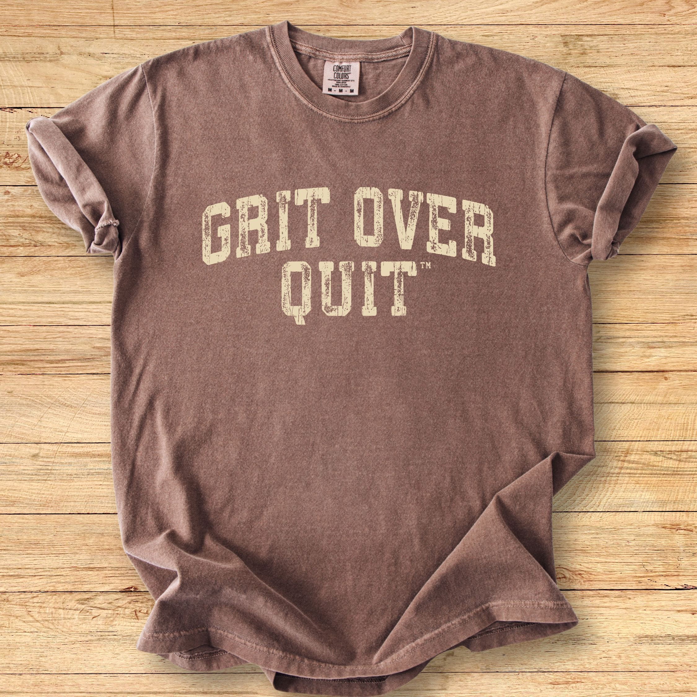 Grit Over Quit Arch - Premium Tee