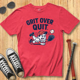 Grit Over Quit Fielding Mascot Tee