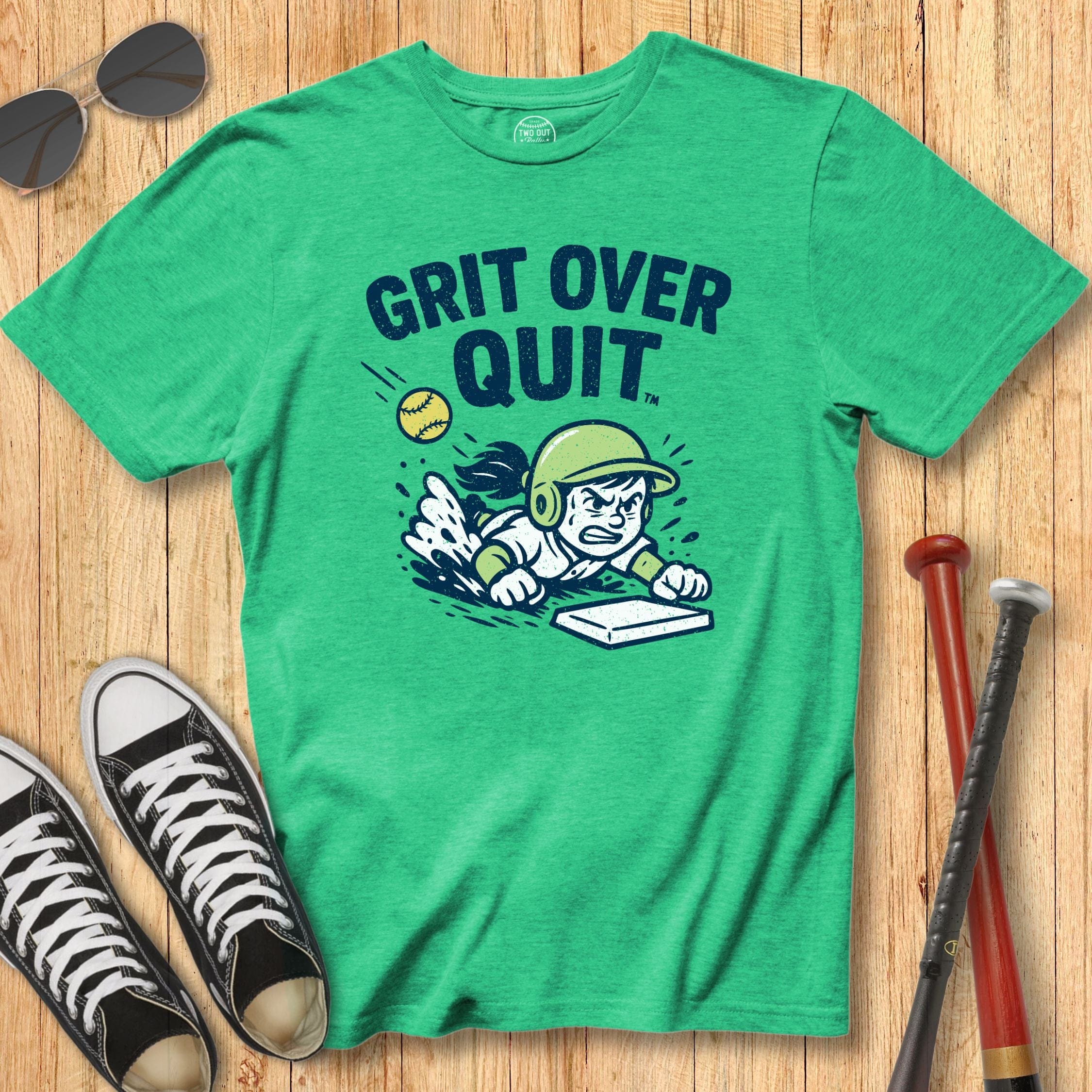 Grit Over Quit Girl Mascot Tee
