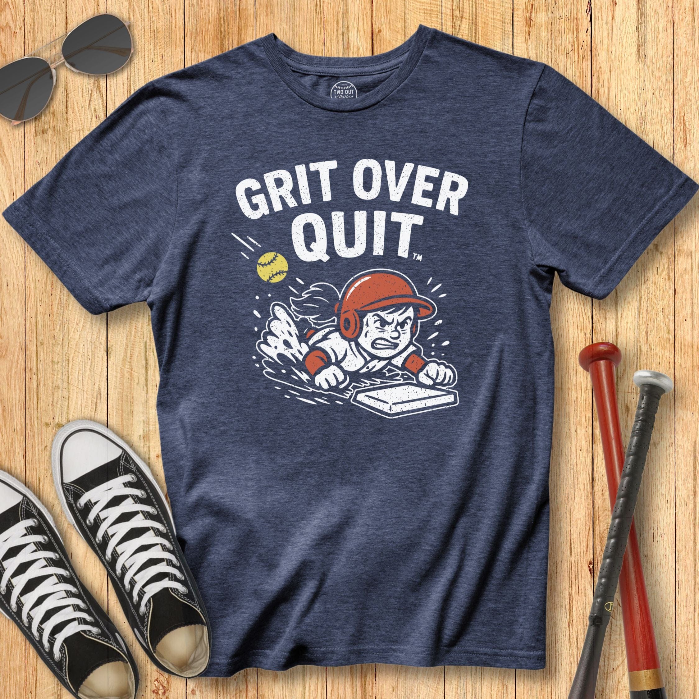 Grit Over Quit Girl Mascot Tee