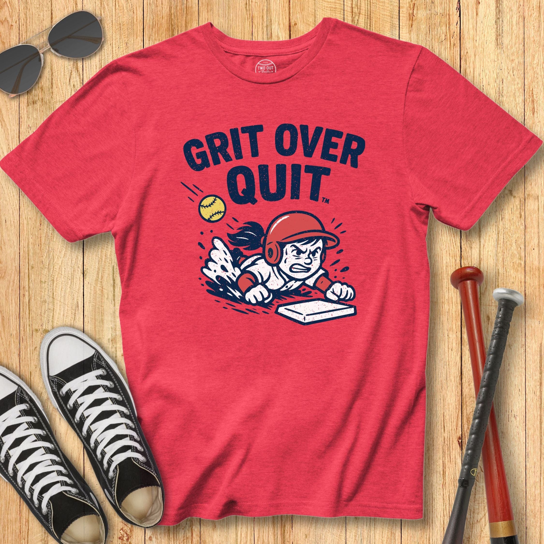 Grit Over Quit Girl Mascot Tee