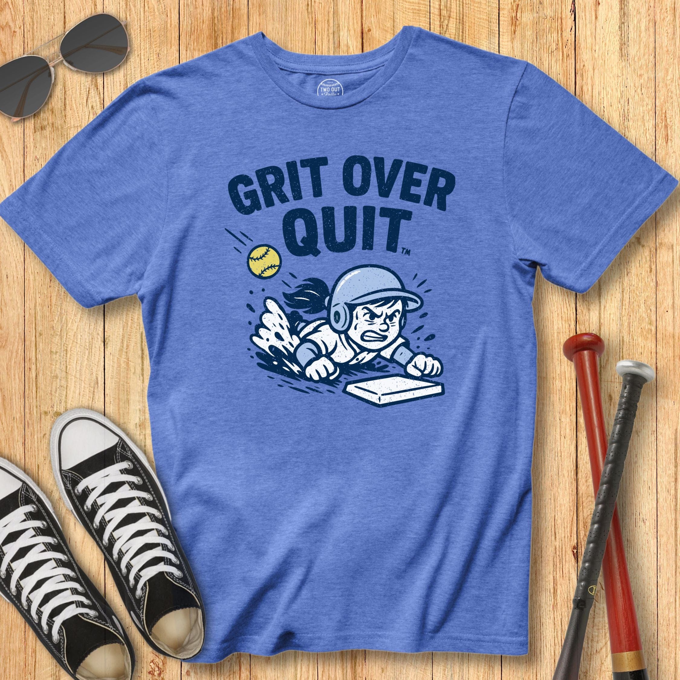 Grit Over Quit Girl Mascot Tee