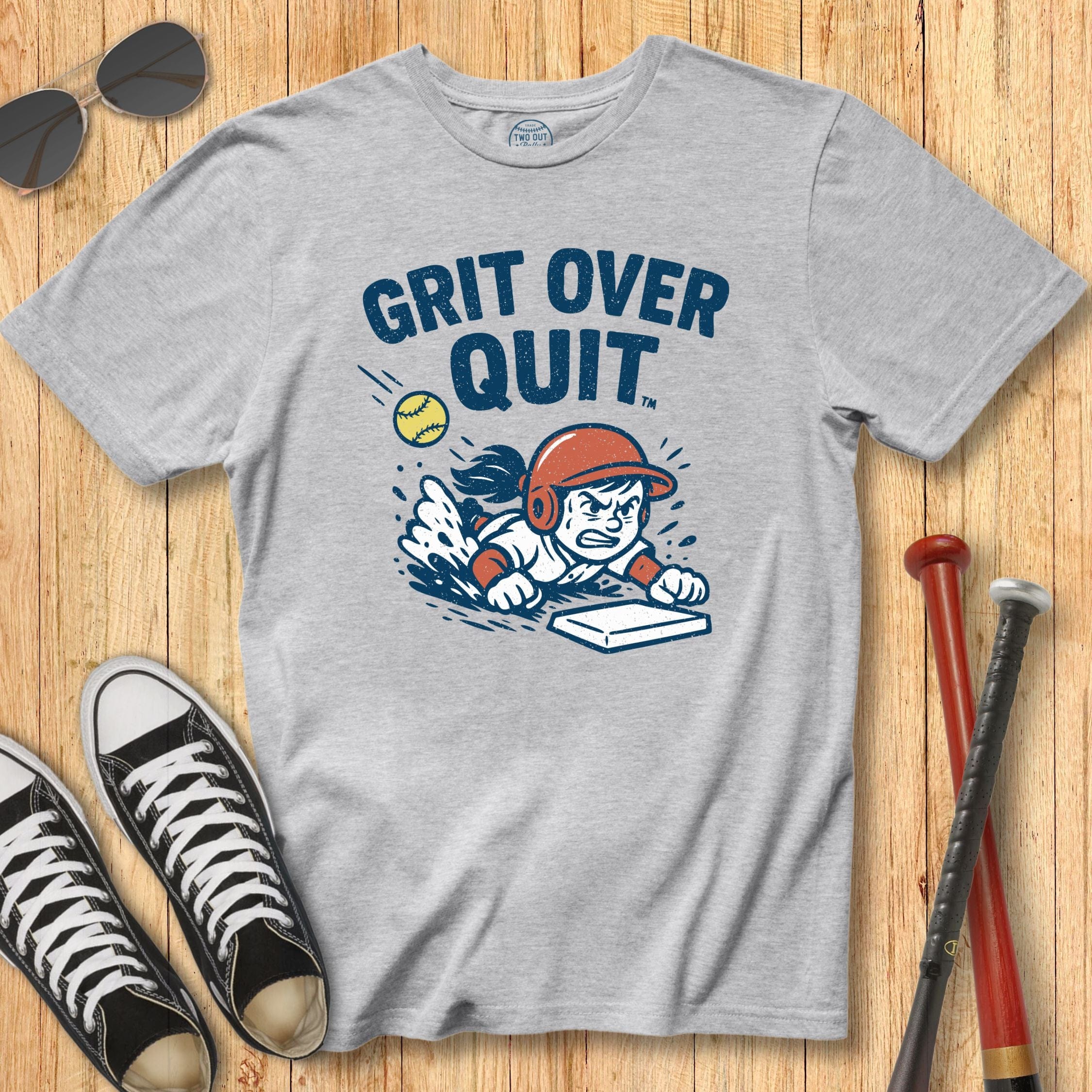 Grit Over Quit Girl Mascot Tee