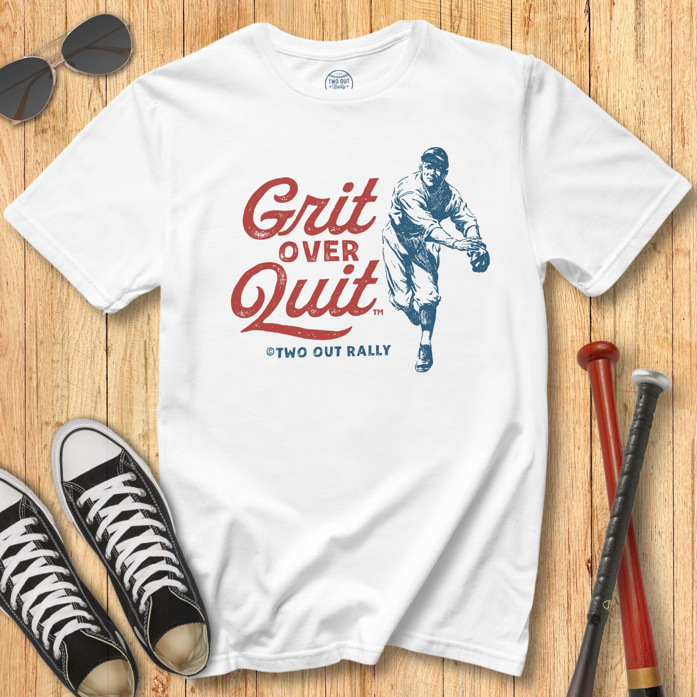 Vintage Grit Over Quit Pitcher Tee