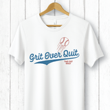 Grit Over Quit Swoosh Baseball Tee