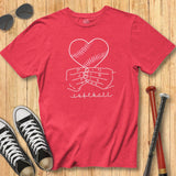 Handheld Softball Heart Tee