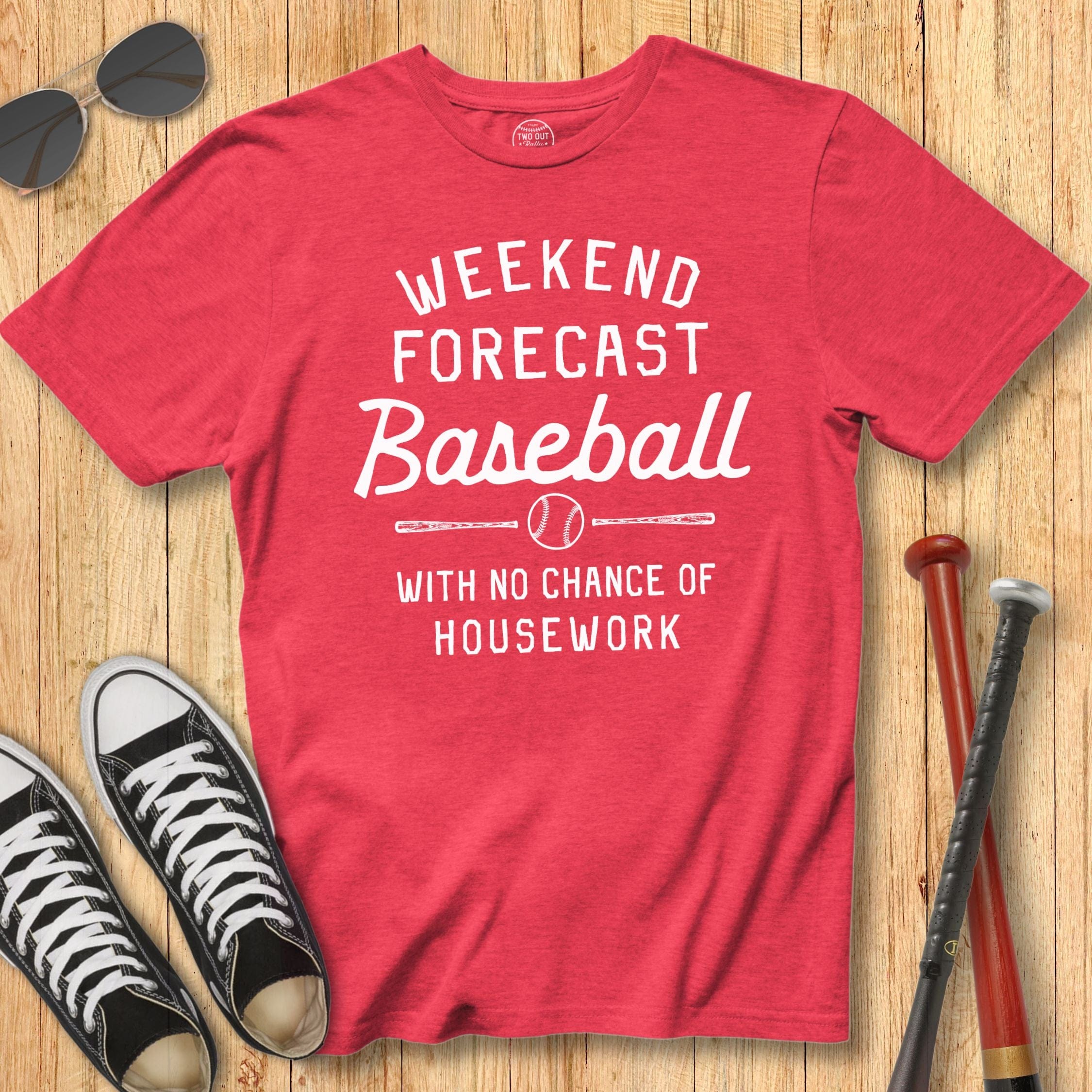 Old School Baseball Forecast Housework Tee