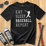 Old School Eat Sleep Baseball Tee