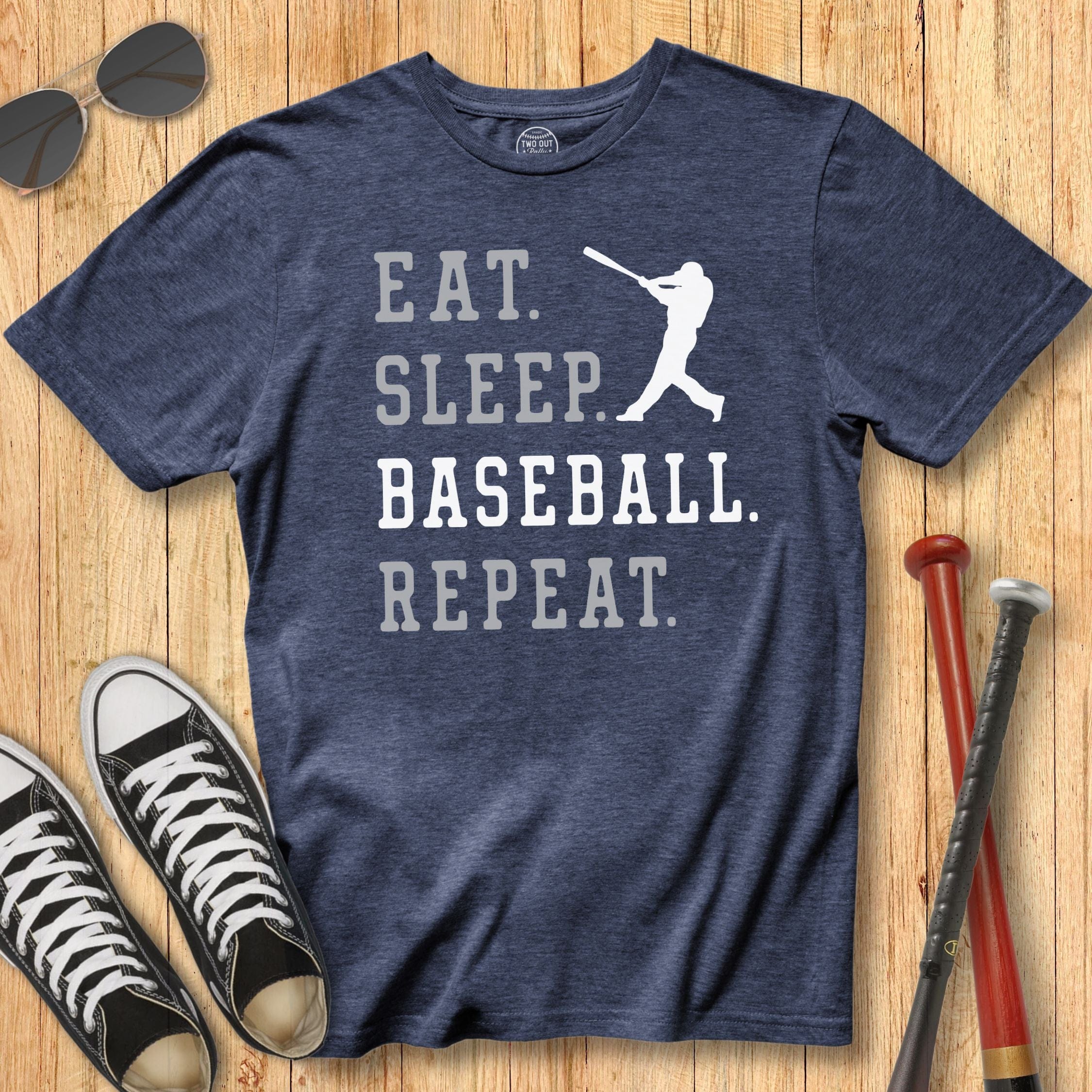 Old School Eat Sleep Baseball Tee