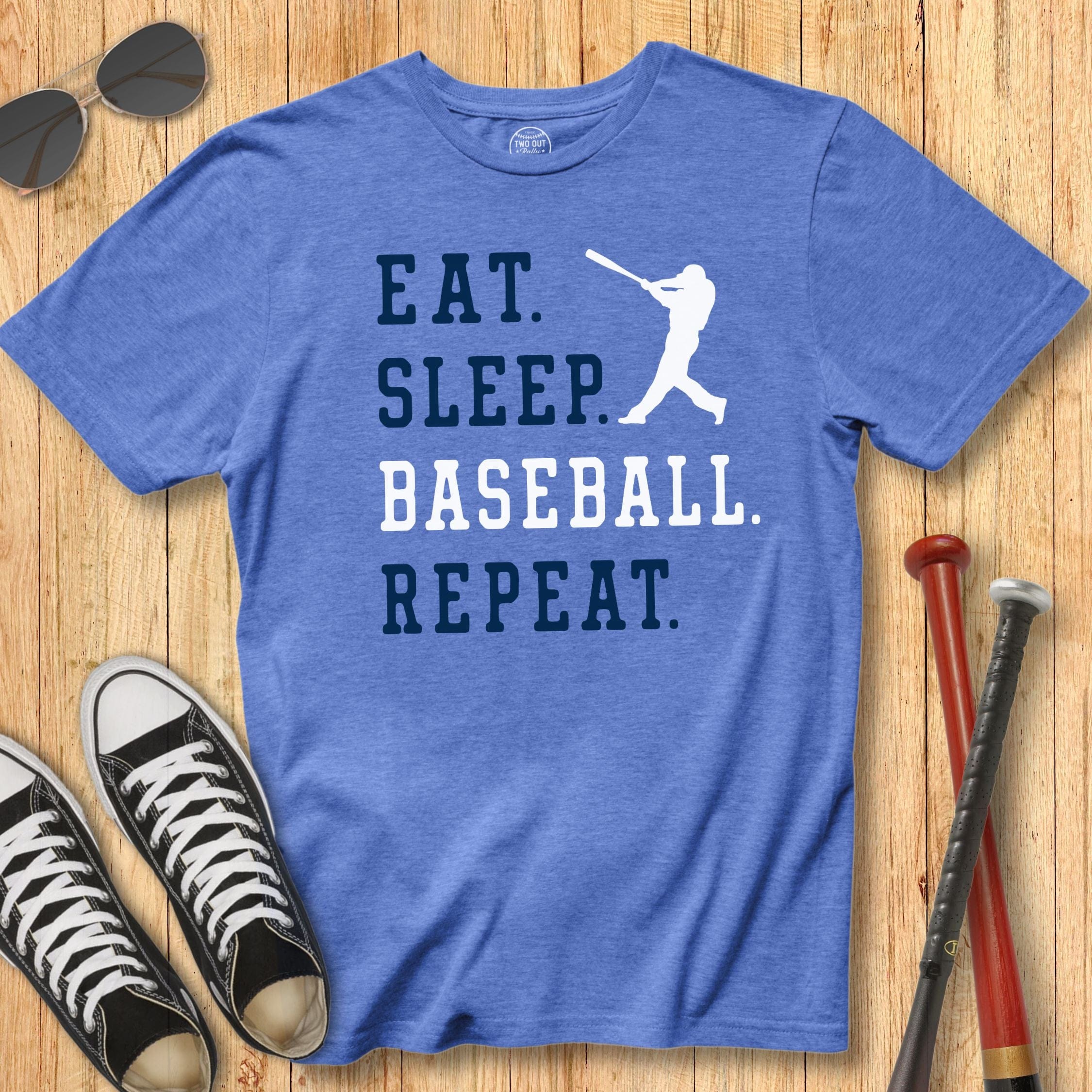 Old School Eat Sleep Baseball Tee