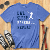 Old School Eat Sleep Baseball Tee