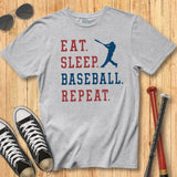 Old School Eat Sleep Baseball Tee