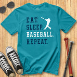 Old School Eat Sleep Baseball Tee