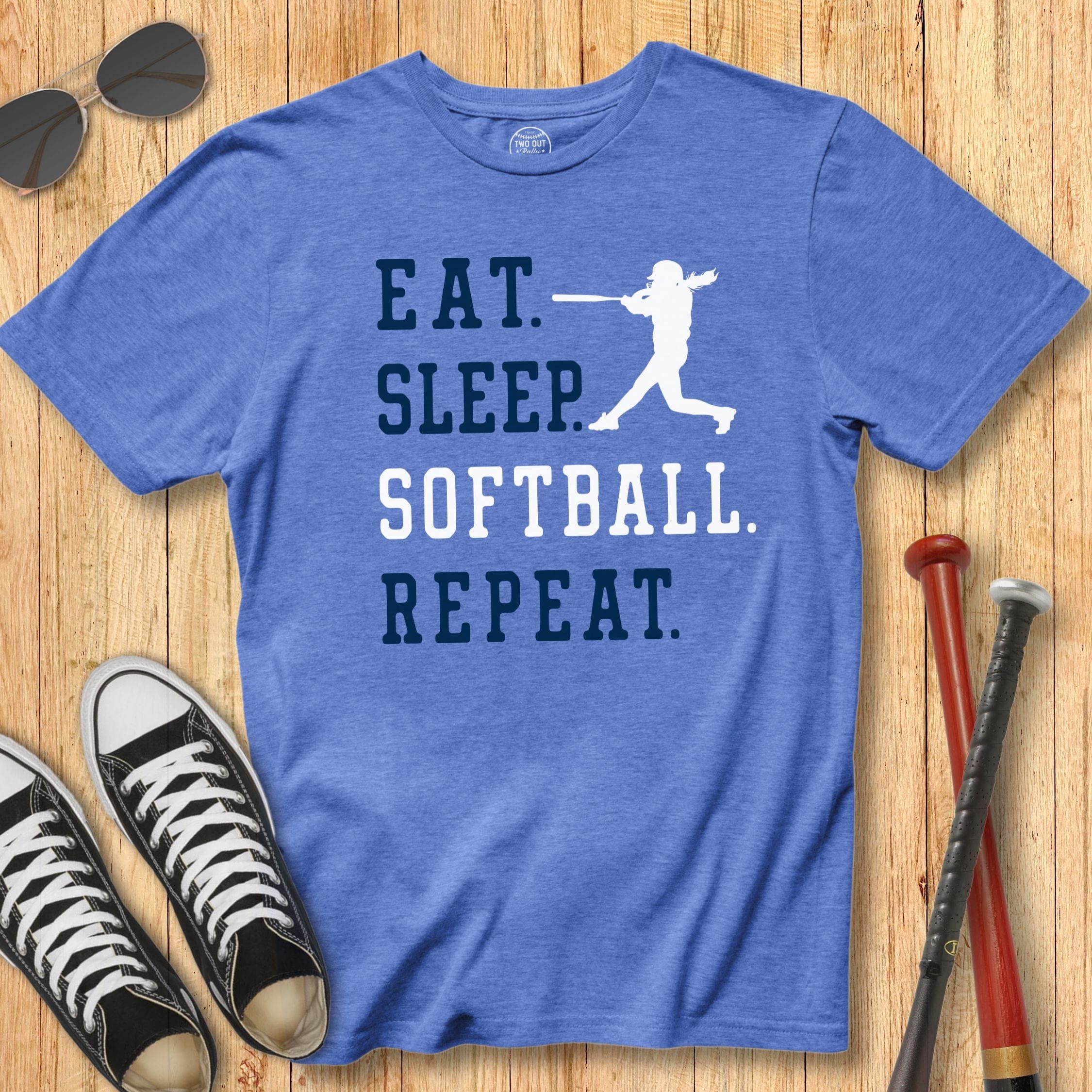 Old School Eat Sleep Softball Tee