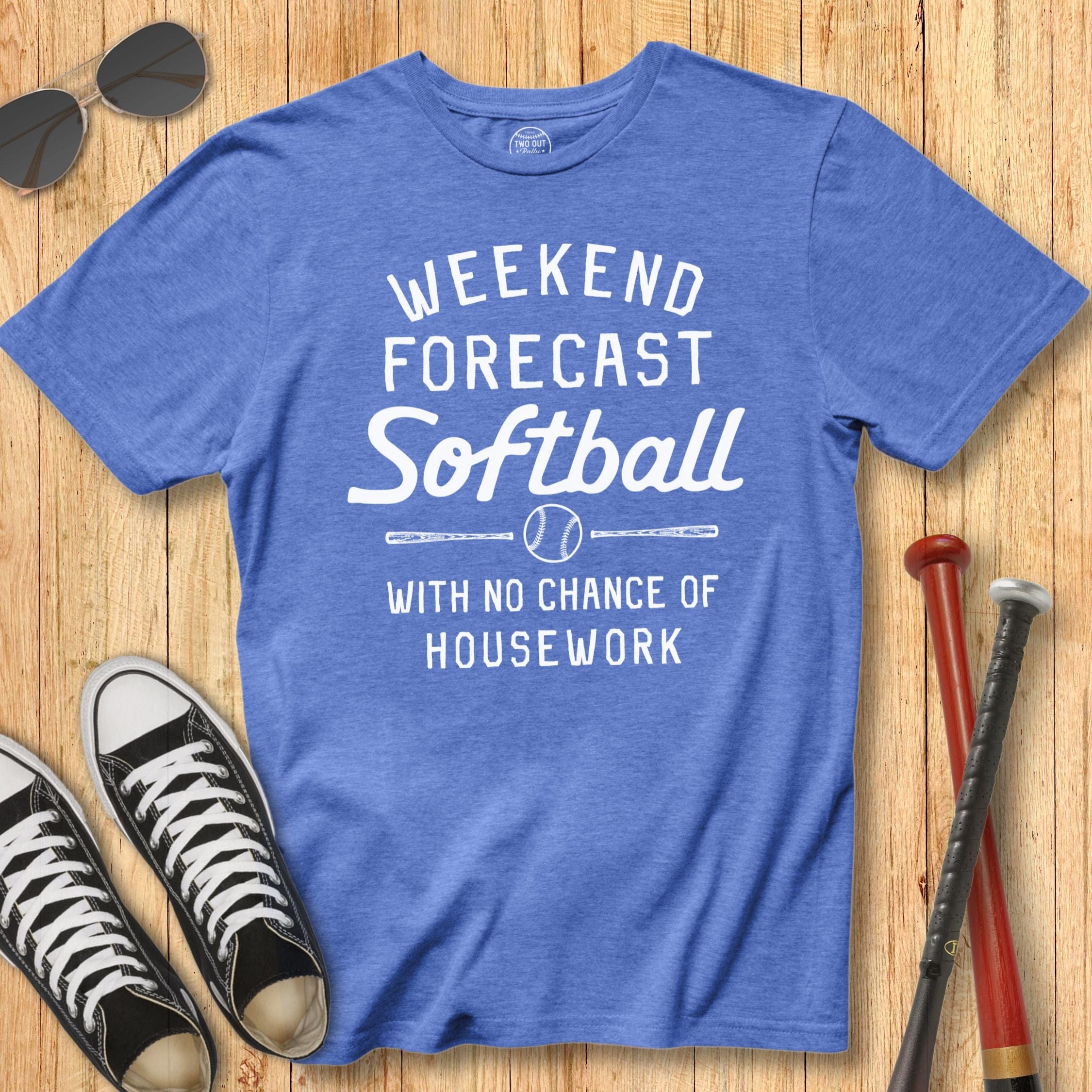 Old School Softball Forecast Housework Tee
