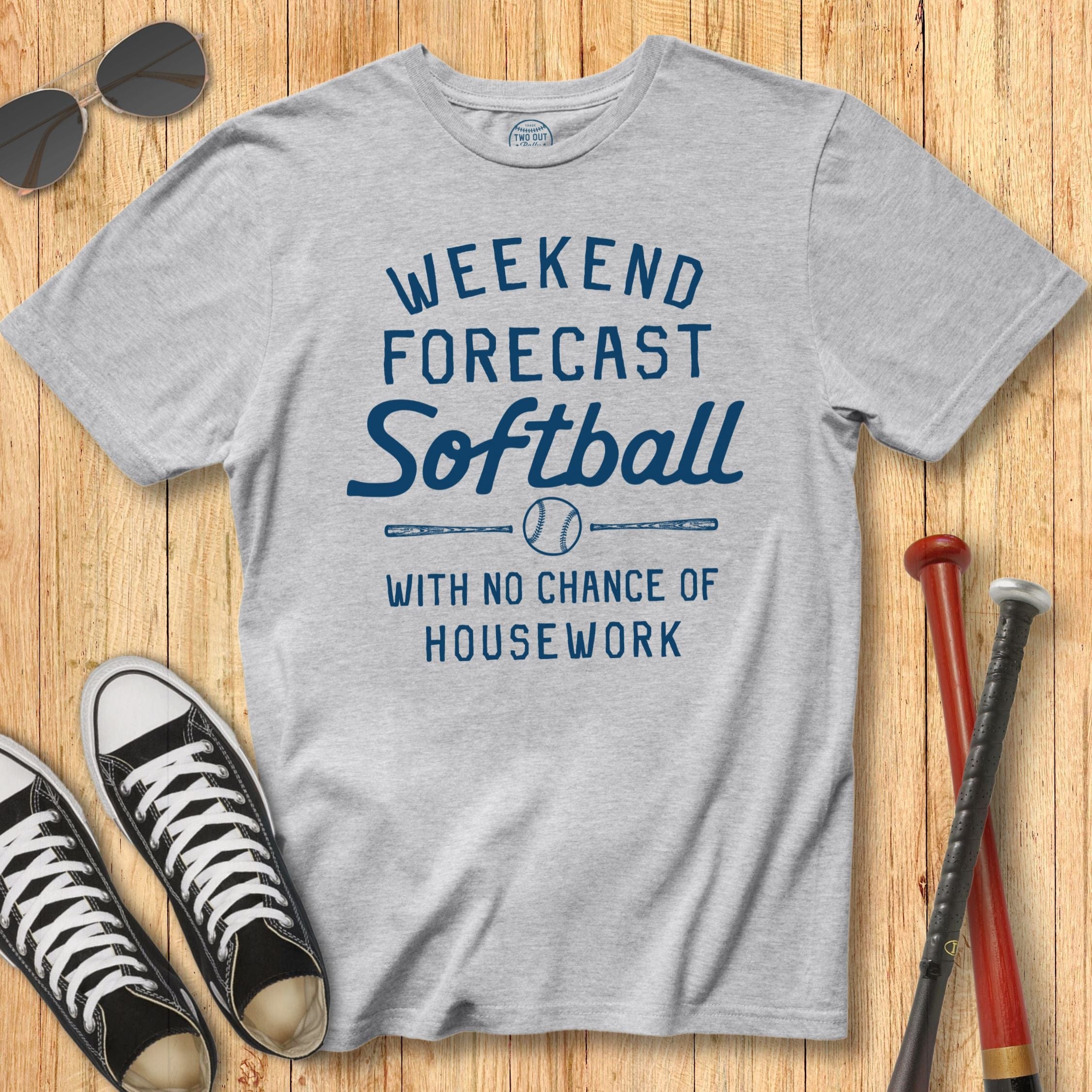Old School Softball Forecast Housework Tee
