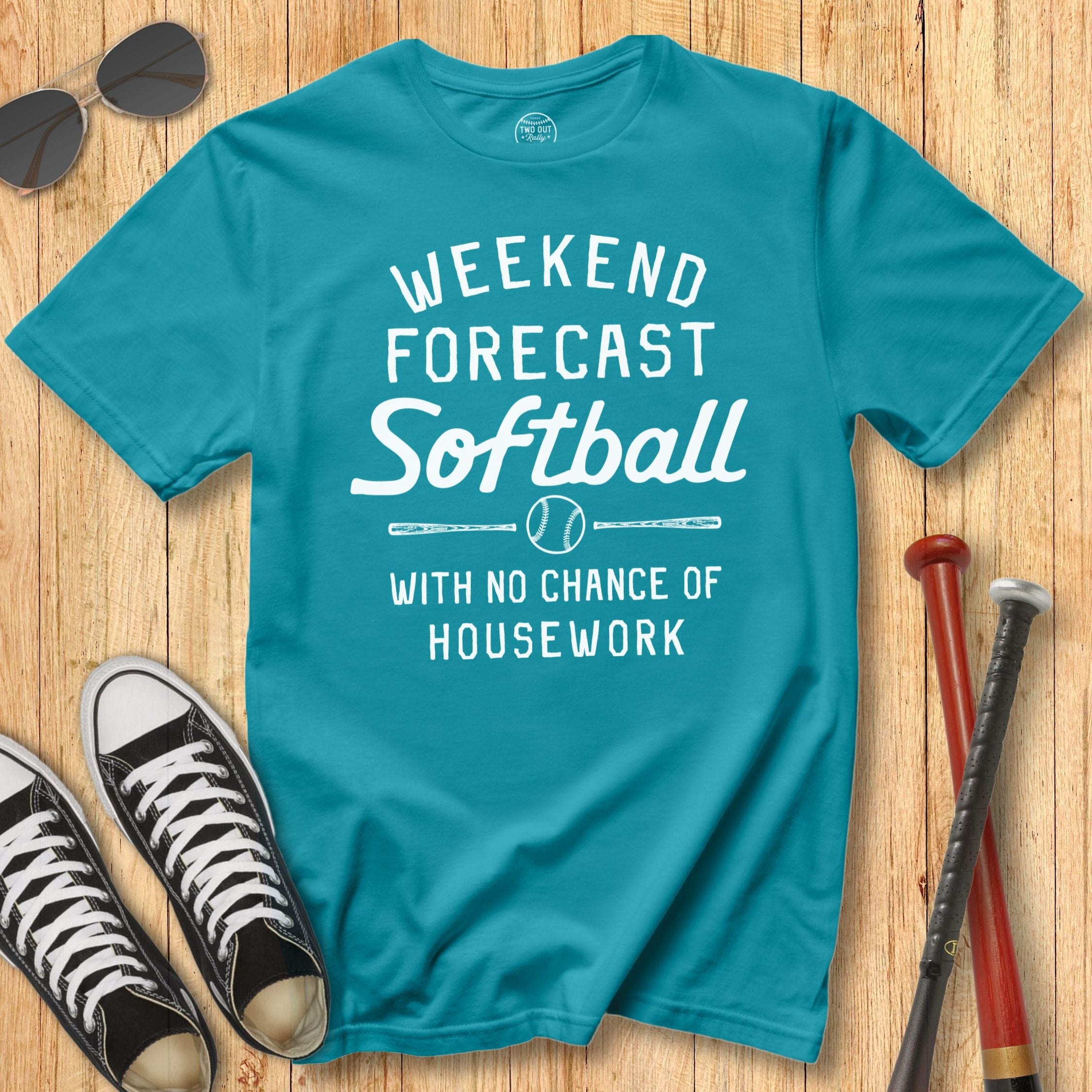 Old School Softball Forecast Housework Tee