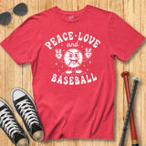 Peace Love Baseball Mascot Tee