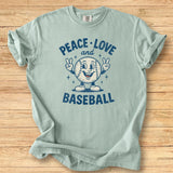 Peace Love Baseball Mascot Premium Tee