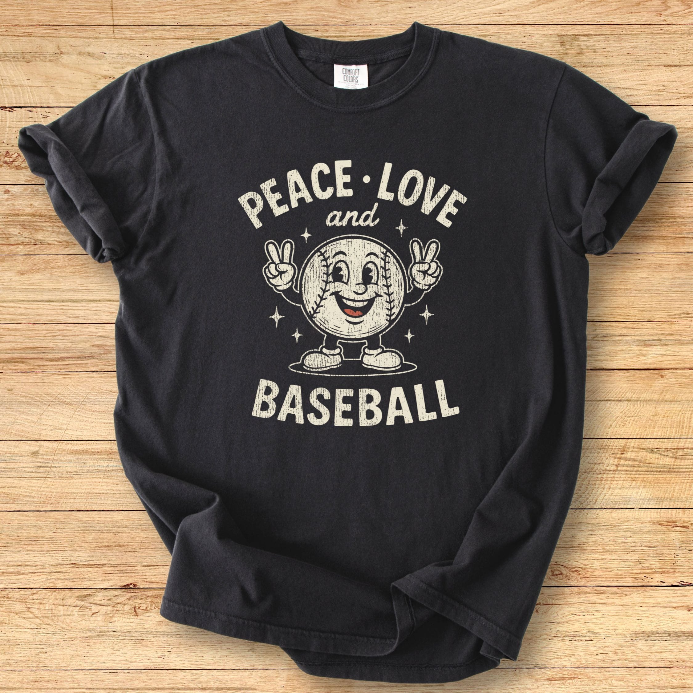 Peace Love Baseball Mascot Premium Tee