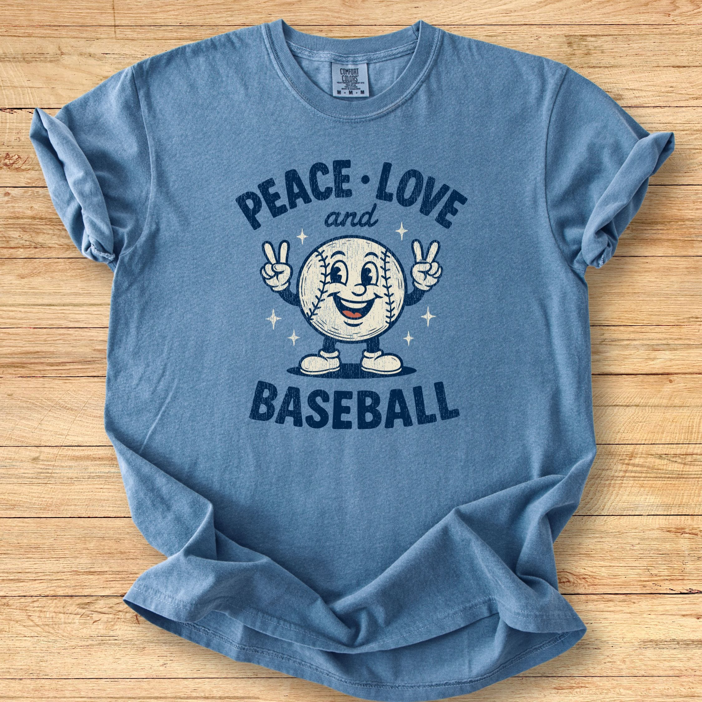 Peace Love Baseball Mascot Premium Tee