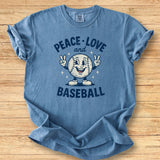 Peace Love Baseball Mascot Premium Tee