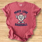 Peace Love Baseball Mascot Premium Tee