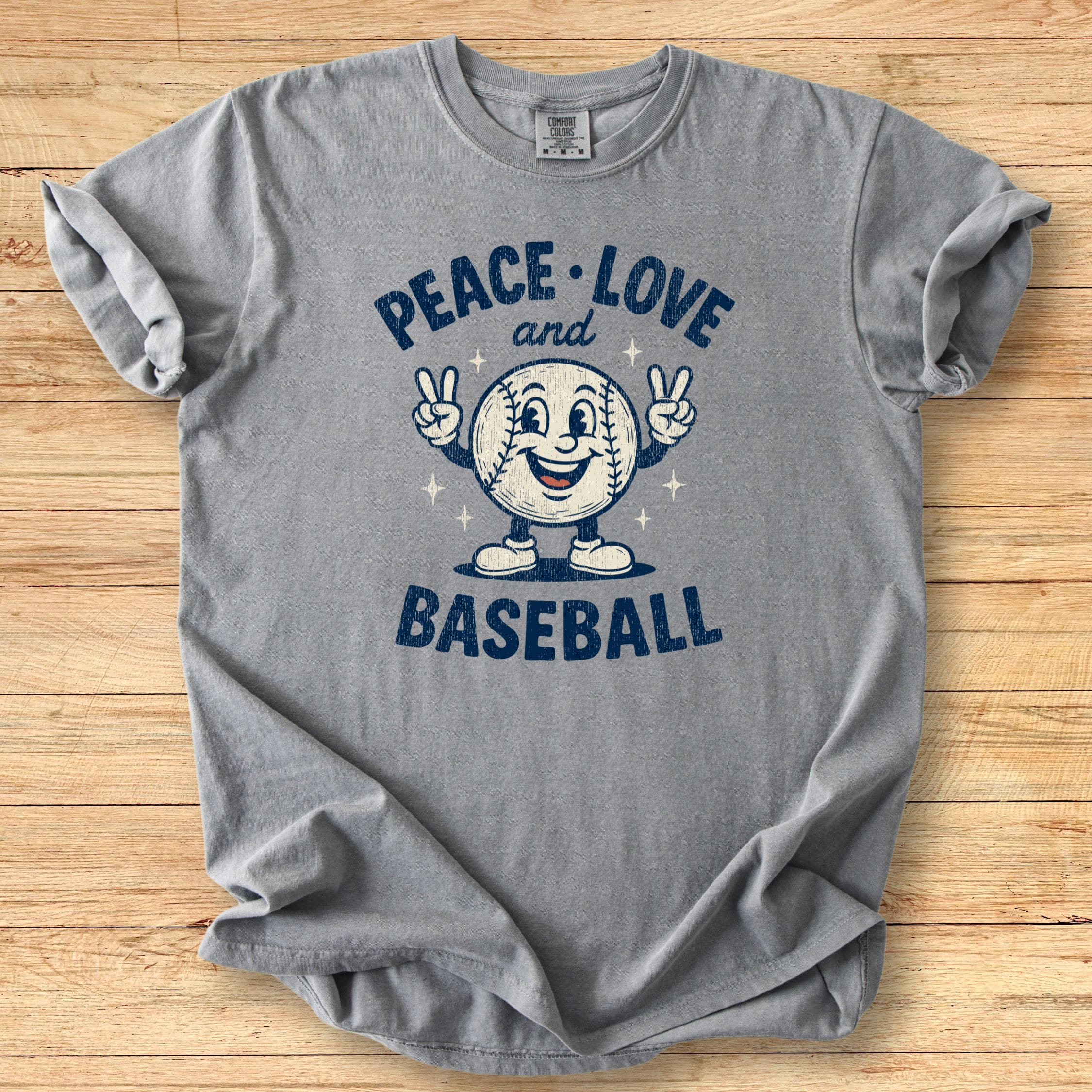 Peace Love Baseball Mascot Premium Tee