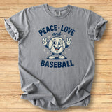 Peace Love Baseball Mascot Premium Tee