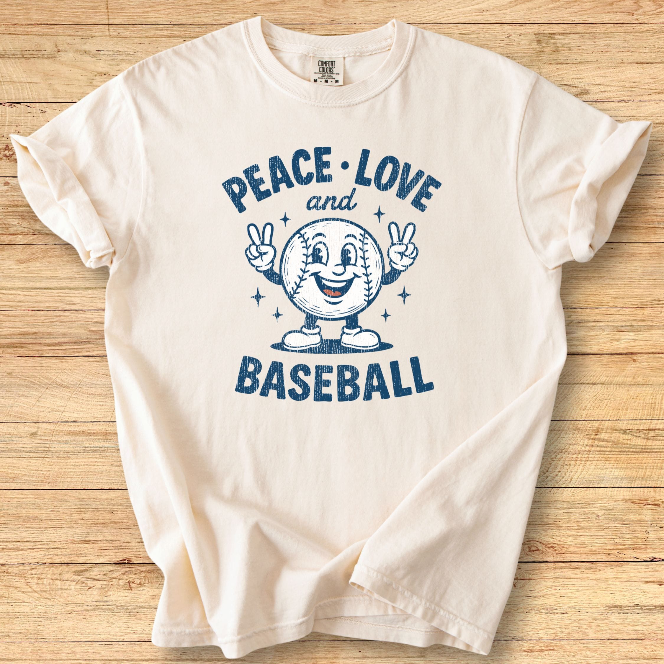 Peace Love Baseball Mascot Premium Tee