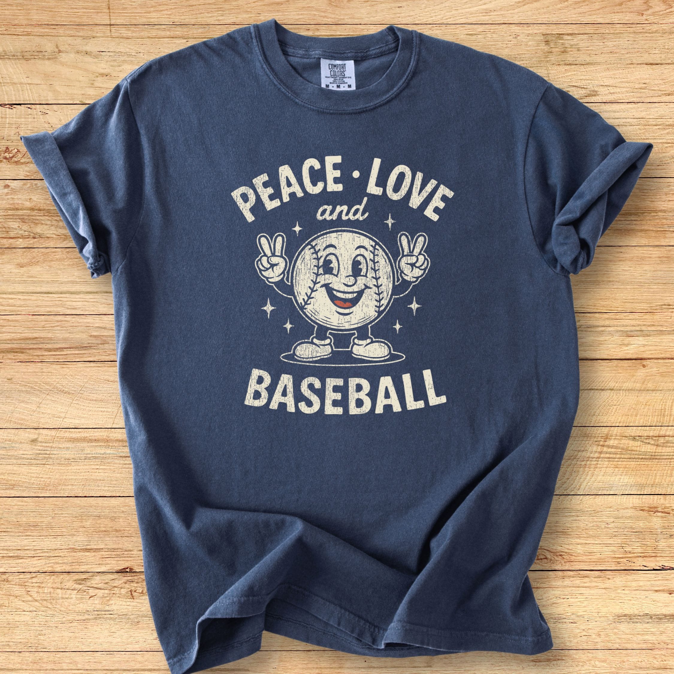 Peace Love Baseball Mascot Premium Tee