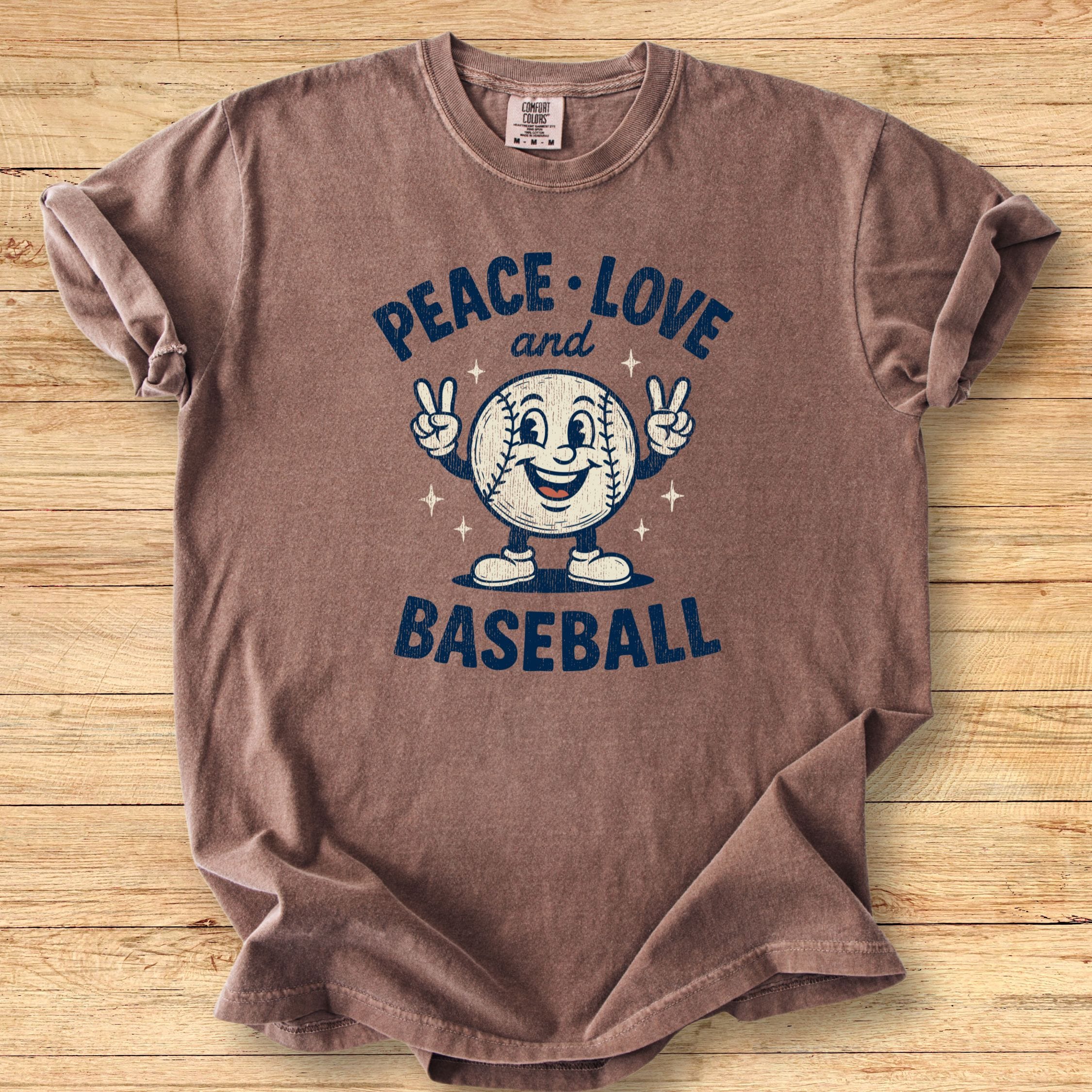 Peace Love Baseball Mascot Premium Tee