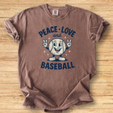 Peace Love Baseball Mascot Premium Tee