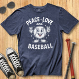 Peace Love Baseball Retro Mascot Tee