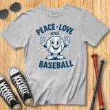 Peace Love Baseball Retro Mascot Tee