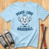 Peace Love Baseball Retro Mascot Youth Tee